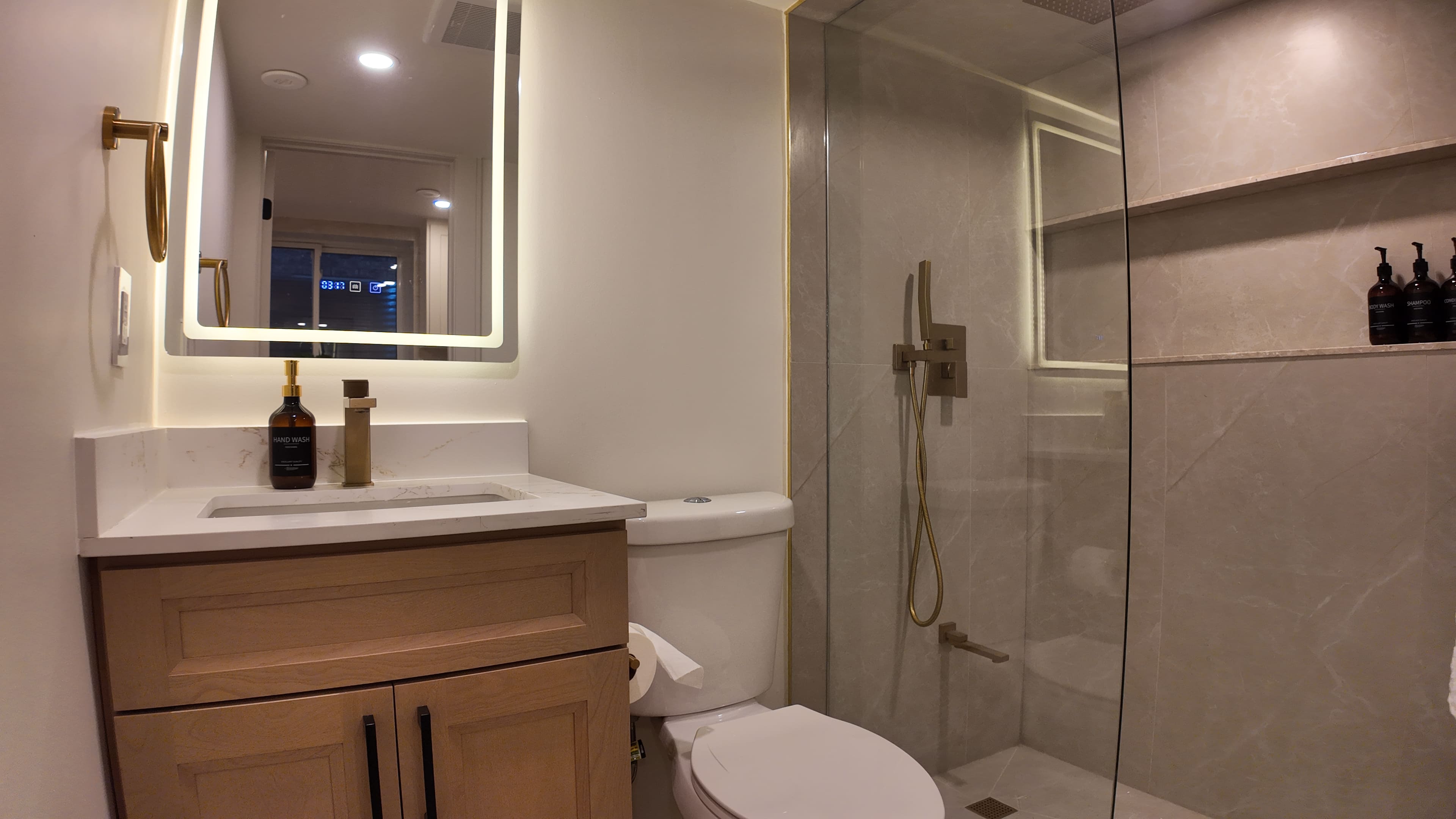 Finished bathroom in Muhammad's legal second unit basement