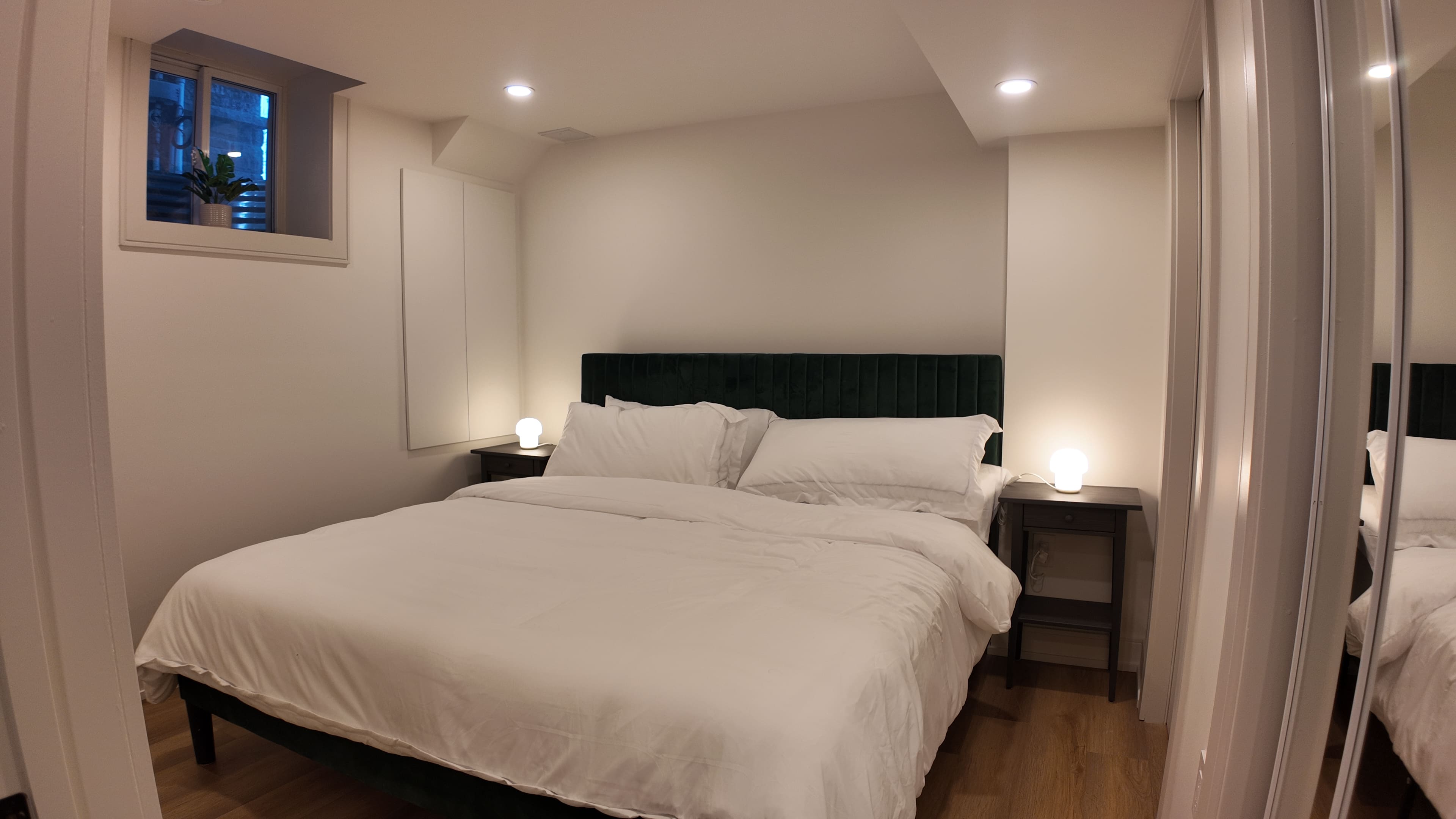 Finished basement guest suite bedroom