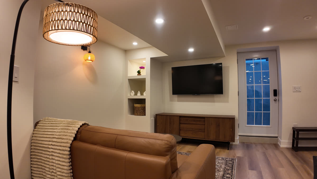 Legal basement apartment living room in Brampton